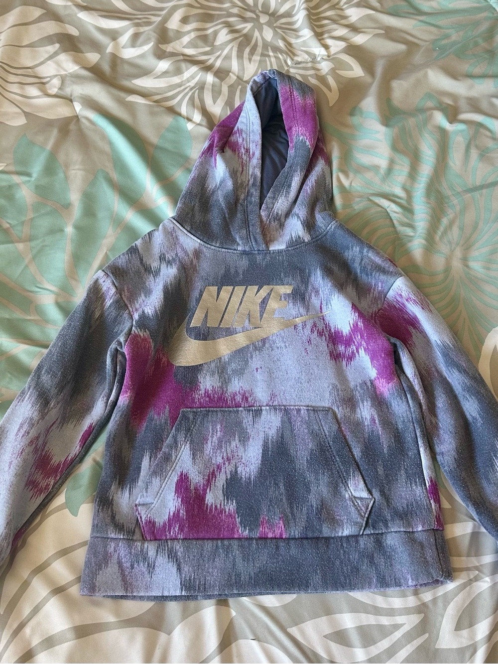 Nike Kids Hoodie in Blue, Purple & Pink Tie-Dye